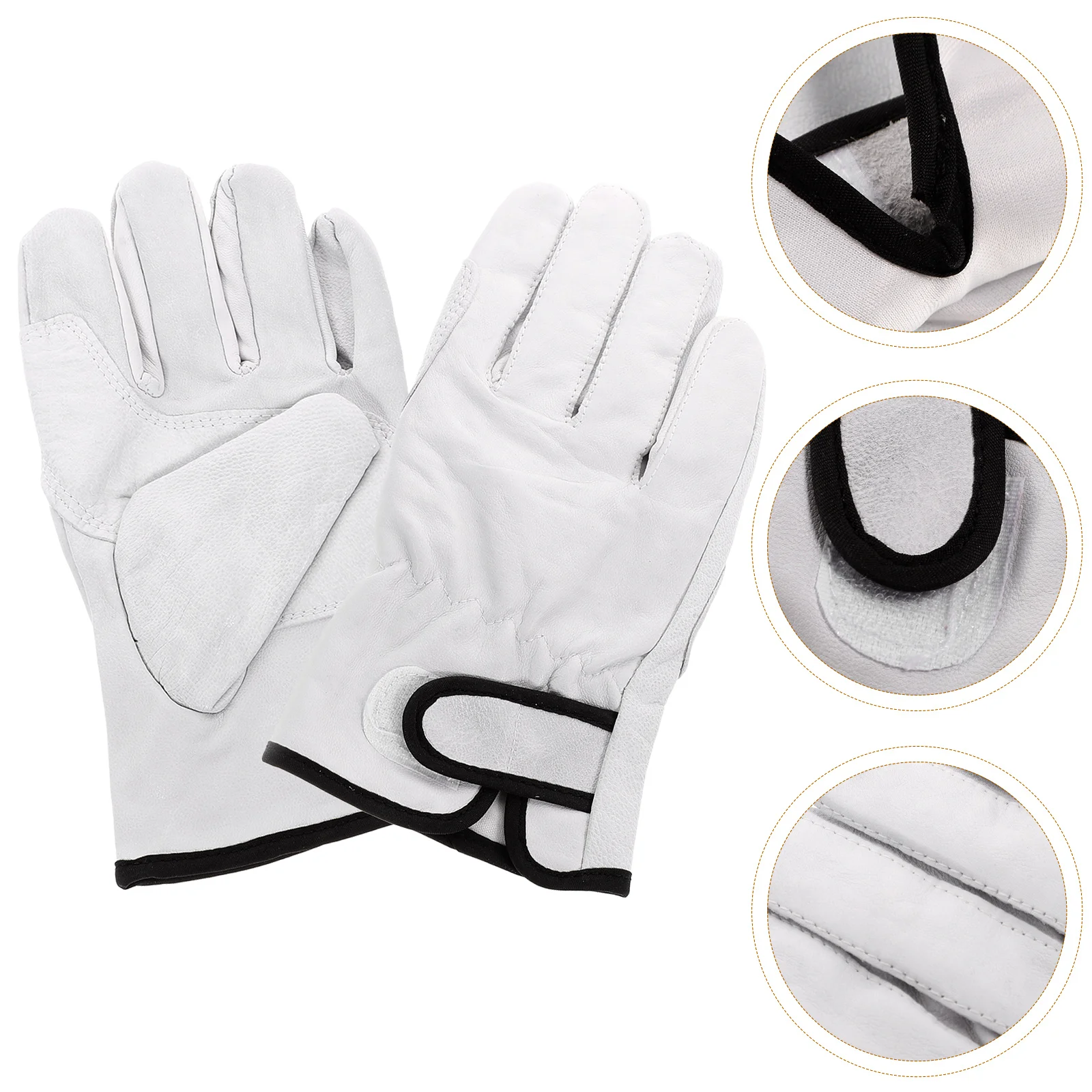 1 par de guantes cortos resistentes al calor, guantes de soldadura ignífugos, funda ajustable forrada de algodón para horno, estufa, soldadura de barbacoa