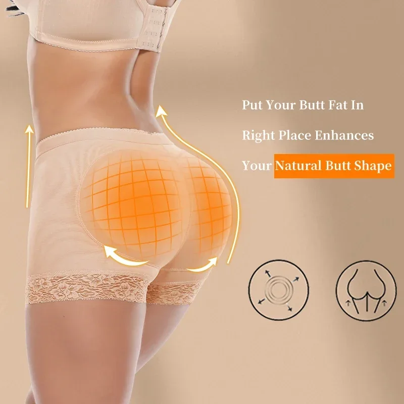 Women Butt Lifter Hip Enhancer Body Shaper Booty Pads Seamless Push Up Fake Ass Panties High Waist Boyshorts Shapewear Lingerie