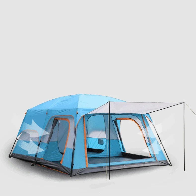 

Factory Wholesale Outdoor Canopy Tent Two Rooms And One Living Room 5-8 People 8-12 People Sun Proof And Rainproof Camping Tent