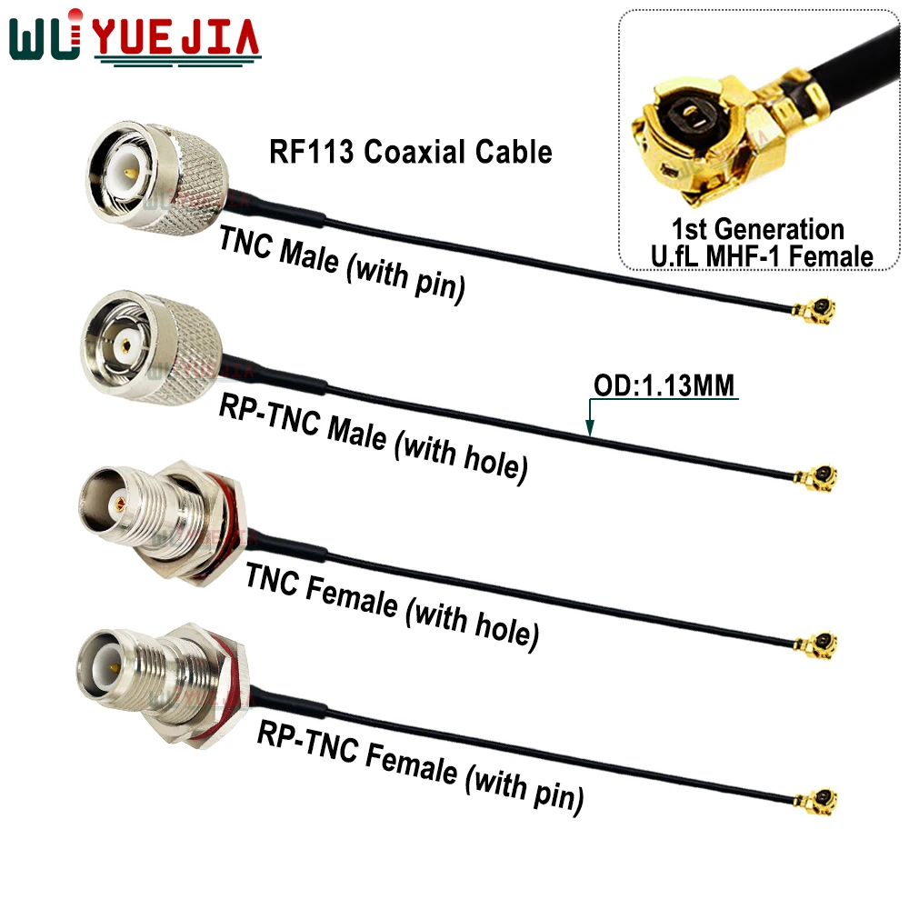 

U.FL RF113 Pigtail Cable U.F.L1 MHF-1 «папа» / «мама» к вилке TNC Водонепроницаемый разъем TNC Удлинительная перемычка для антенны WIFI