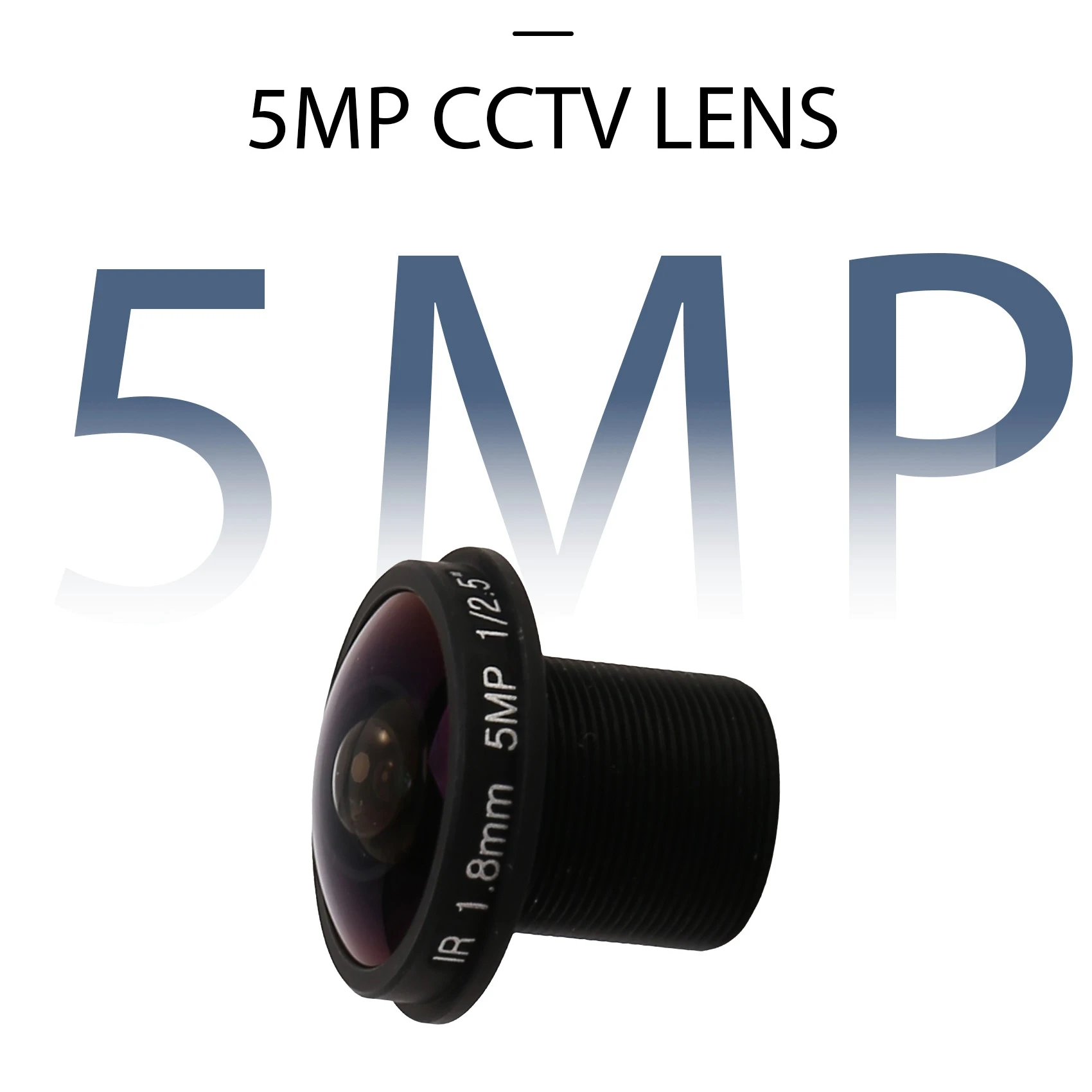 Lente HD ojo de pez para cámara de videovigilancia, lente cctv de 5MP, 1,8mm, M12x0.5, montaje 1/2.5 F2.0, 180 grados