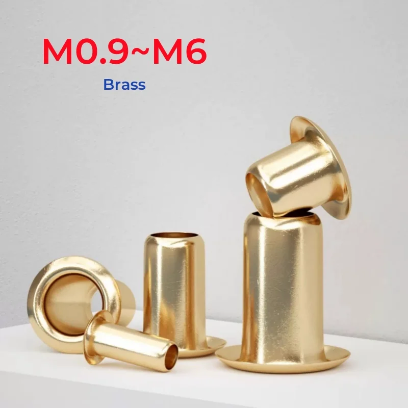 M0.9 M1.3 M1.5 M1.7 M2 M2.3 M2.5 M3 M3.5 M4 M5 M6 Brass Hollow Rivet Copper Tubular Rivets Double Sided Circuit Board PCB Nails