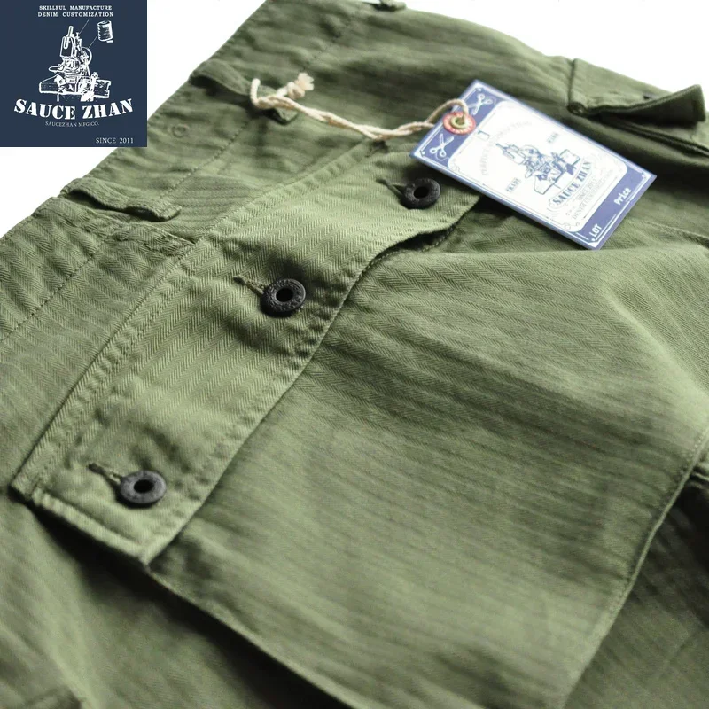 SauceZhan USMC P44 U.S. ARMY HBT Shorts VINTAGE Casual Shorts American Retro Military Shorts Overalls Mens Shorts Baker Pants