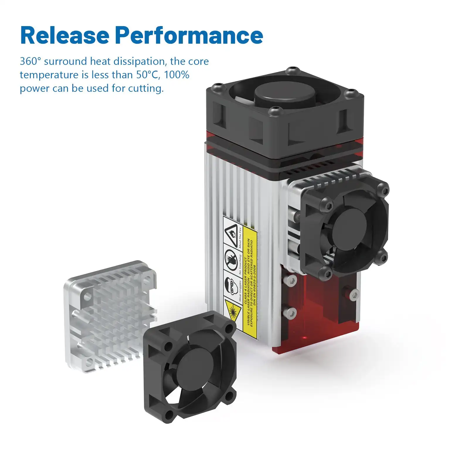 NEJE A40640 Laser External Radiator HEAT SINK + HIGH-SPEED ENHANCED RETROFIT KIT FOR A40640 LASER MODULE