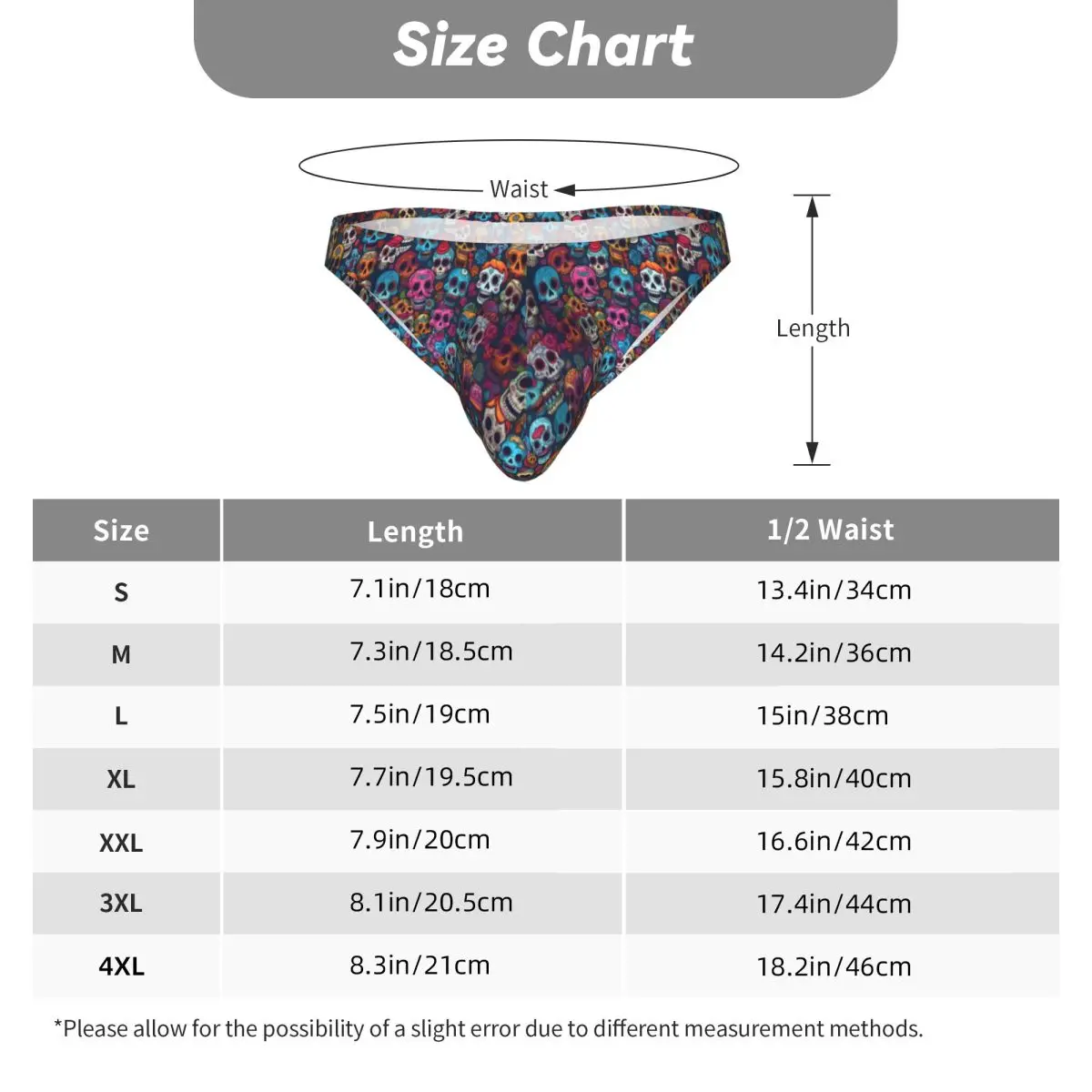 Men's Briefs Sexy Underpants Skulls Flowers Day Of The Dead Print Bikini Underwear Men Panties - view 6