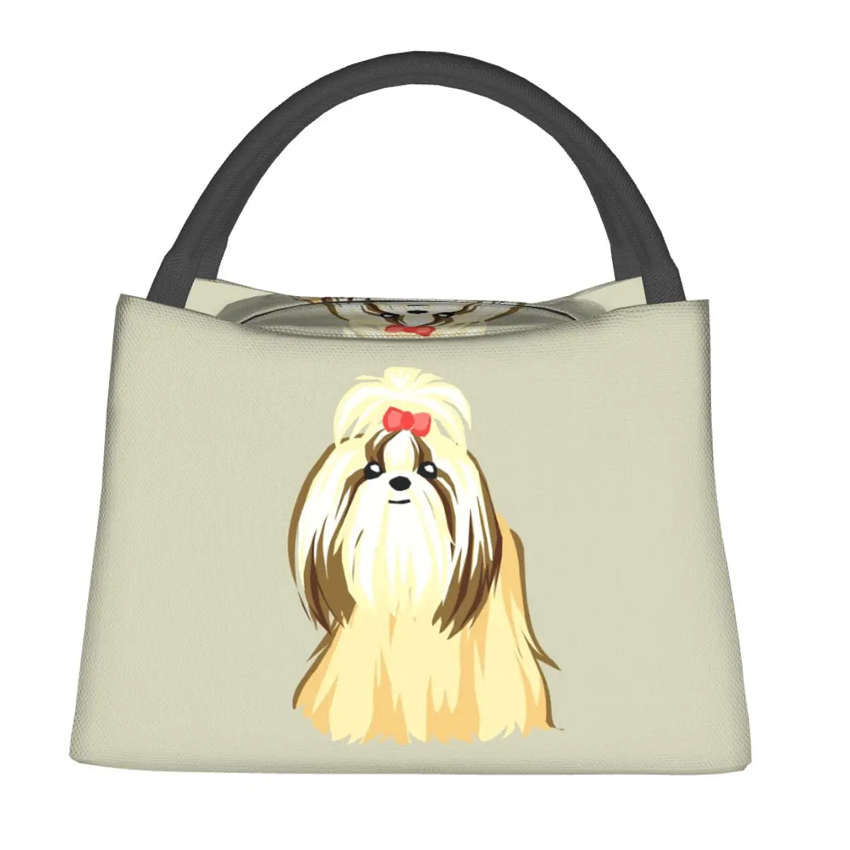 Long Hair The Yorkie Cuts Lunch Bags Insulated Bento Box Lunch Tote Picnic Bags Cooler Thermal Bag for Woman Student Travel