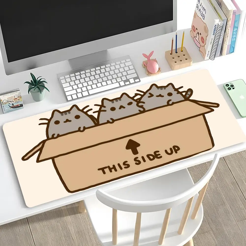 Pusheen кошки коврик для мыши Настольный коврик для мыши милый HD Настольный коврик расширенные коврики для игровой клавиатуры большой размер XXL геймерский коврик для мыши 90x40