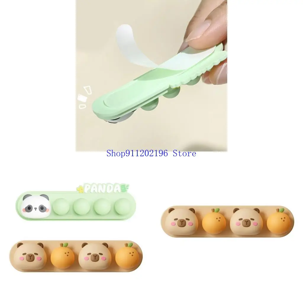 p82a-Организаторы-силиконового-кабеля-Клизоподъемник-с-веселой-пандой-дизайнерской-держатели-fixer-for-tidy-workspaces