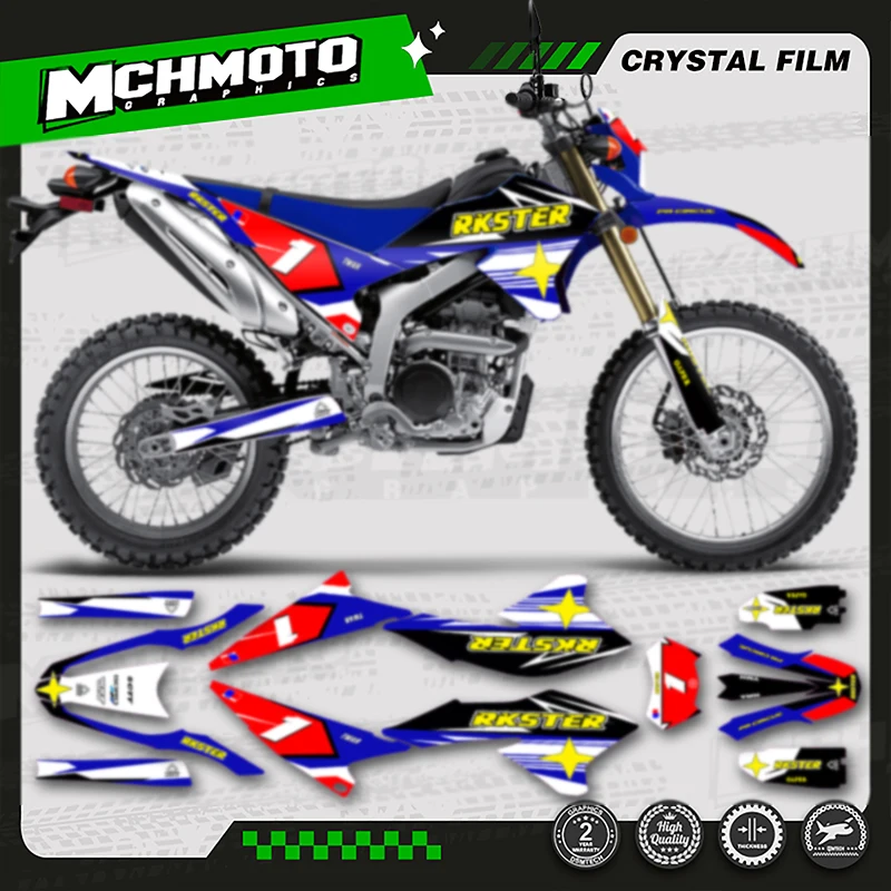 

MCHMFG Motorcycle Graphics Decal Stickers For YAMAHA WR 250R WR250X 2008-2020 Number Name Background Custom
