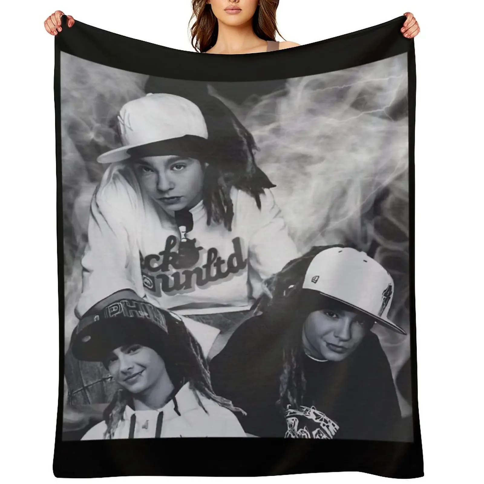 Tom Kaulitz Throw Blanket Hairys Luxury Designer Vintage Bed Fashionable Soft Beds Picnic Blankets