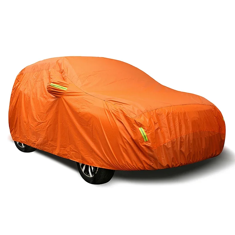 Orange Universal Car Case Cover Outdoor Waterproof Sun Dust UV Protection Full Car Cover Auto Protector Umbrella for Sedan SUV