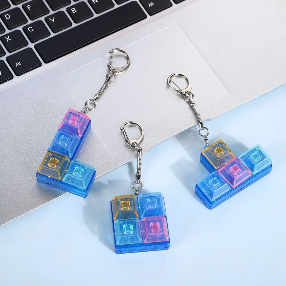 PVC Fingertip Button Keychain Mechanical Keyboard Fingertip Button Mechanical Switch Key Chain Colorful Light Axle Tester