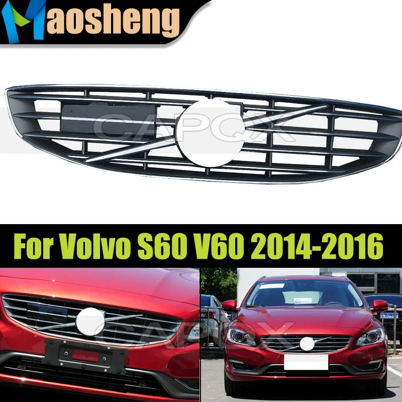 

Front Bumper Hood Grill Radiator Grille For Volvo S60 V60 2014 2015 2016 Car Front Bumper Mesh Grille