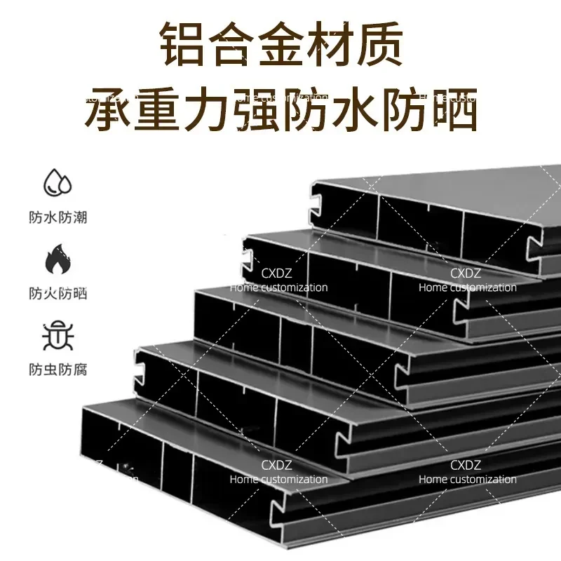 New All Aluminum Alloy Shoe Cabinet Household Door Outdoor Waterproof Sunproof Skeleton Door Storage Cabinet