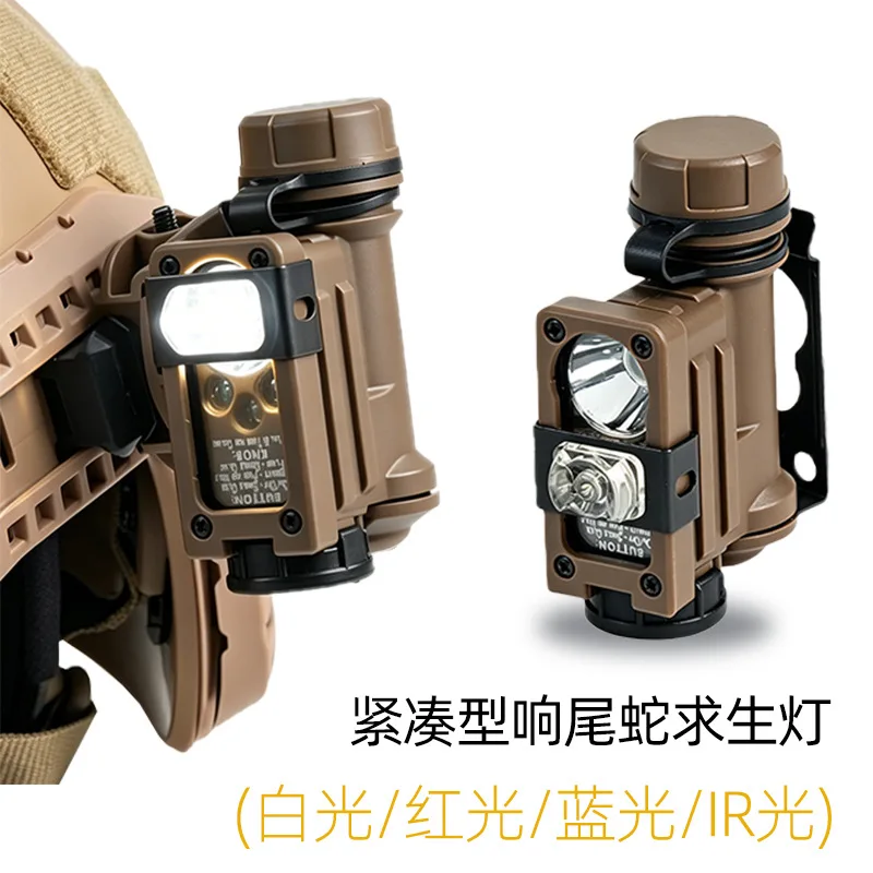 Tactical Helmet Light, White Red IR Strobe Signal Lamp with Low Light for Outdoor Survival
