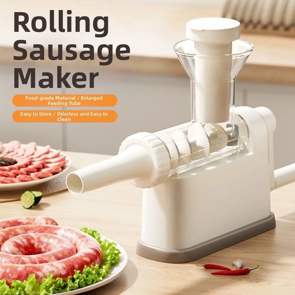 

Manual Operation Sausage Making Tool with 3 Filling Nozzles Stuffing Pipe Stuffing Machine Large Capacity Homemade Design