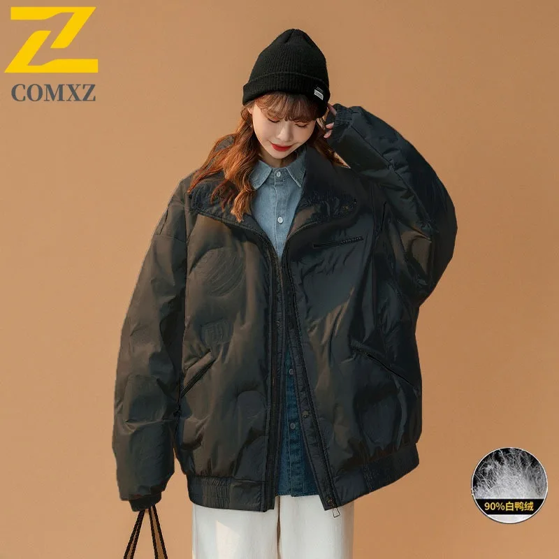 

COMXZ брендовый роскошный мужской пуховик, классический воротник-стойка, уличная велосипедная ветрозащитная теплая парка, уличная одежда, легкое зимнее пальто