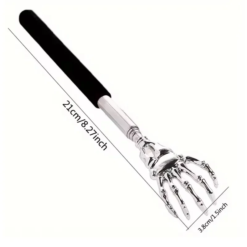 Portable Extendable Back Scratcher Stainless Steel Telescoping Back Scratcher Lager Sized Skeleton Hand Back Scratcher