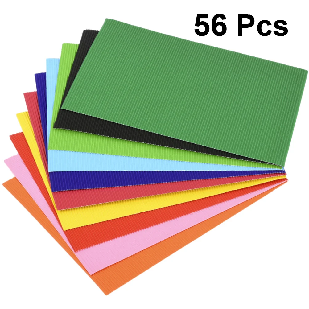 

56Pcs A4 DIY Paper Colored Cardstock for Crafts and Art Projects Eco-Friendly Material Mixed Color DIY Paper Color Cardstock