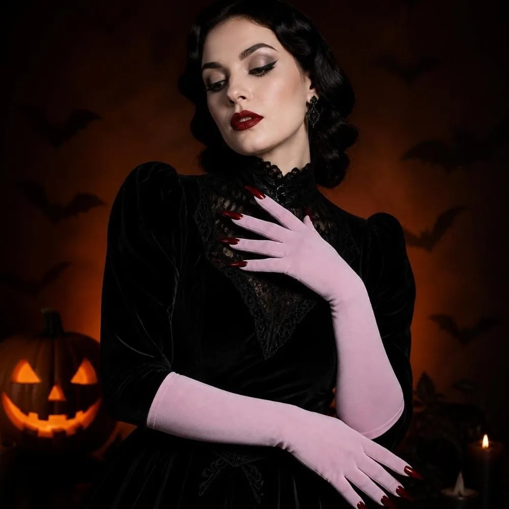 New Lightweight Halloween Dress Gloves Sheer Breathable Cosplay Gloves High Elasticity Fashion Ultra-Thin Gloves Prom