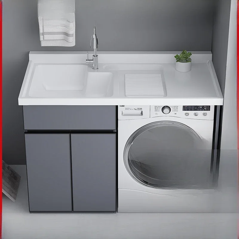 

MJY space aluminum balcony cabinet washing machine cabinet combination custom washboard integrated