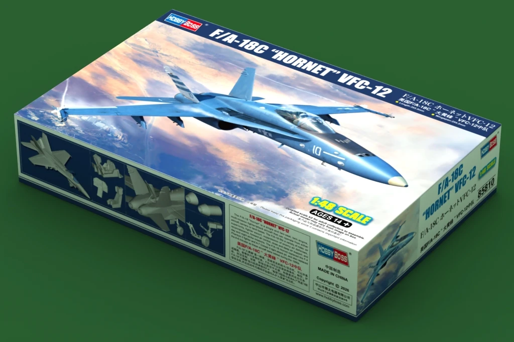 HobbyBoss 85810 1/48 Scale F/A-18C Hornet VFC-12 Military Plastic Assembly Model Kit