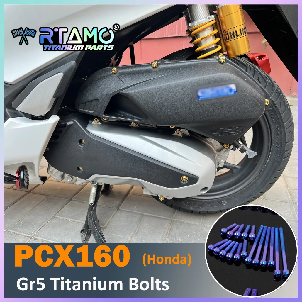 RTAMO Titanium Alloy Bolt for Honda PCX160 Crankcase Radiator Air Filter Rear Caliper Brake Disc Shock Screw Axle Swingarm Nut