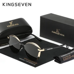 KINGSEVEN Fashion Cat Eye Polarized Sunglasses Women Luxury Ladies Driving Butterfly Glasses Men UV400 Large Frame Eyewear