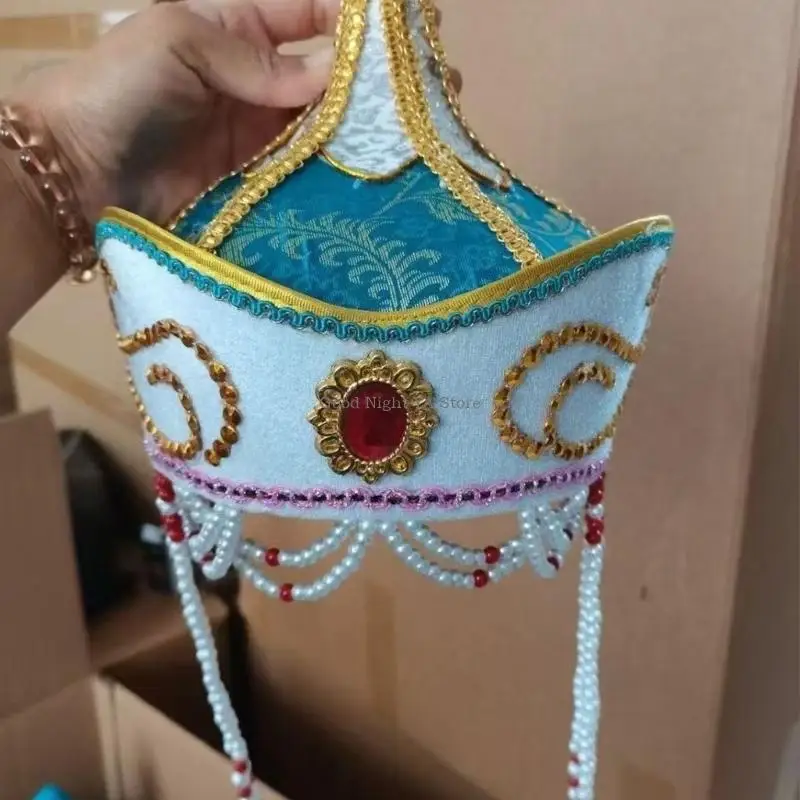  Traditional Mongolian Ethnic Hat Costume Props Headwear For Folk Dance Stage Performances Parades And Special Occasion