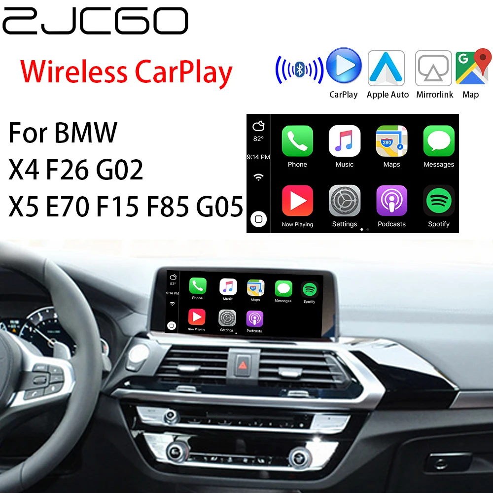 

ZJCGO Wireless Apple CarPlay Android Auto interface adapter BOX For BMW X4 F26 G02 X5 E70 F15 F85 G05 CIC EVO NBT System