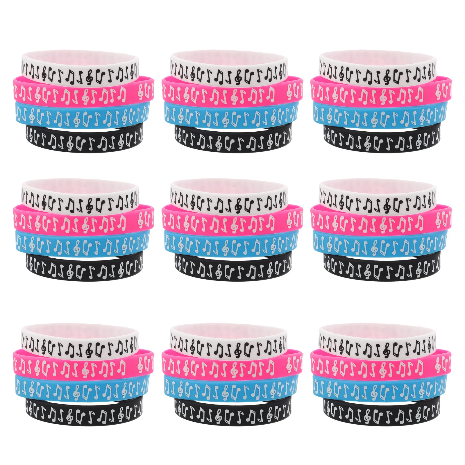 

32pcs Music Silicone Bracelets Adjustable For Concert Party Music Festival Accessories Festival Outdoor Dance Fans Jewelry Gift