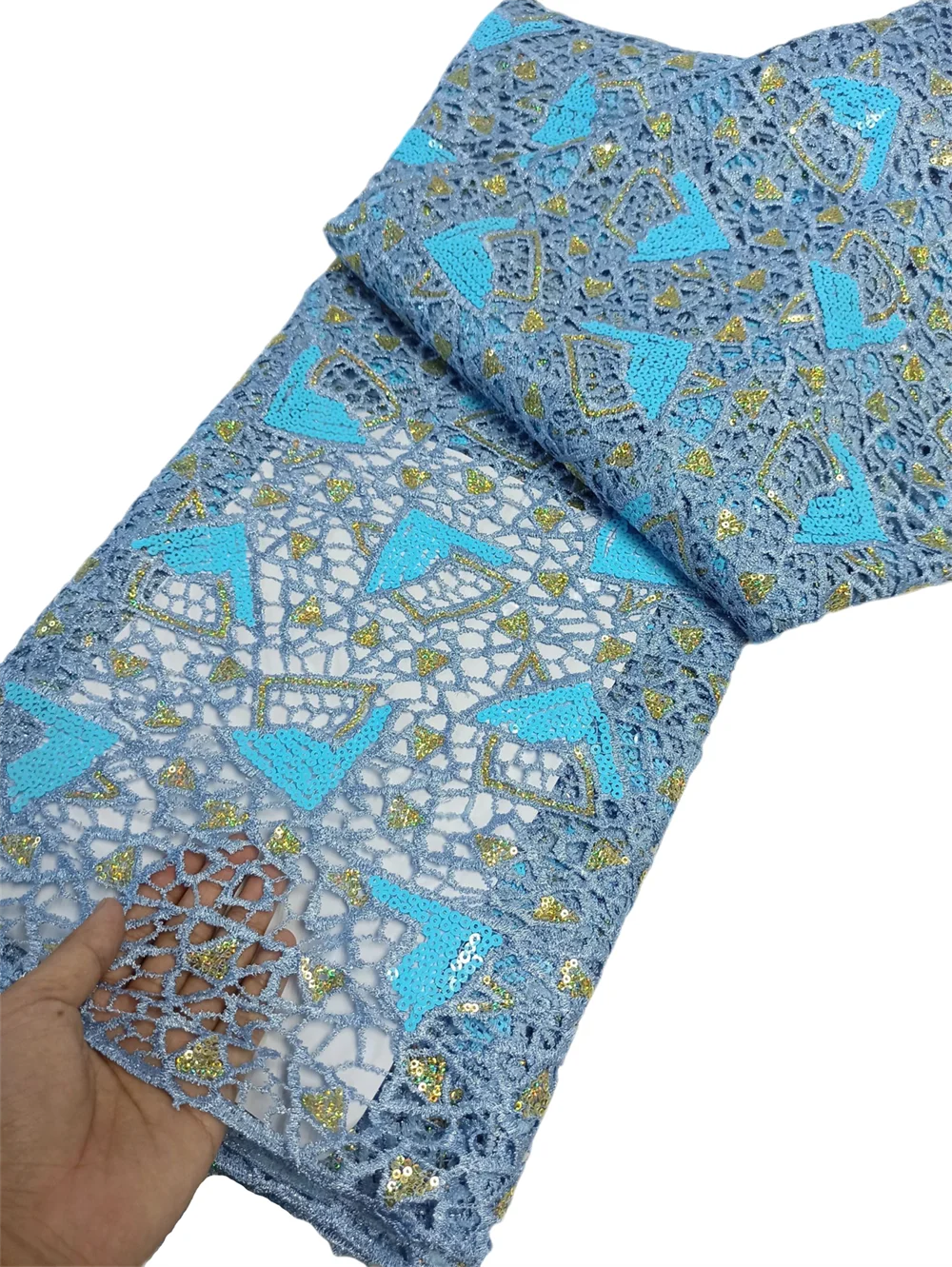 

Pure Water Soluble Guipure Cord Lace 2025 High Quality African Bicolor Sequin Lace Fabric New Arrival Nigerian For Women Wedding