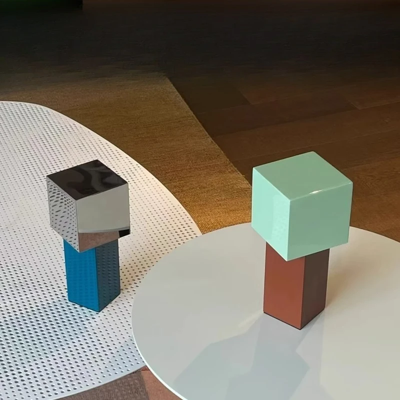 

Charging desk lamp contrasting cream style portable exquisite high-value desk lamp bedroom geometric dimming lamp