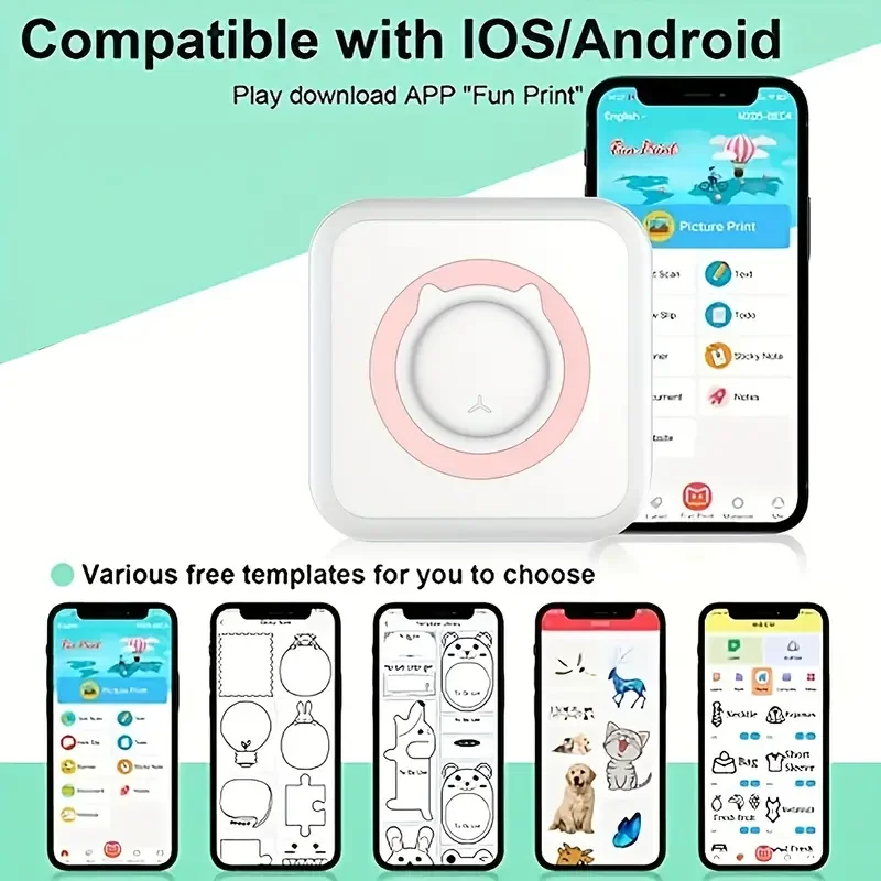Mini stampante portatile senza inchiostro tascabile stampante termica Wireless BT per foto ricevute note etichetta Memo per Smartphone IOS Android