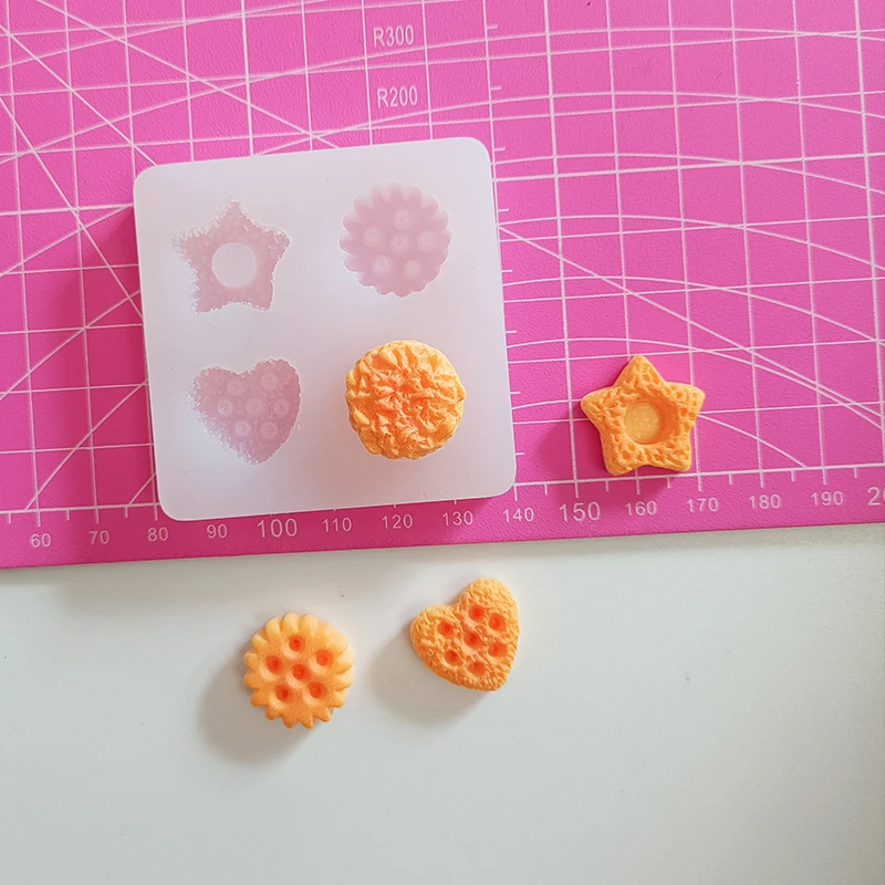

Cute Biscuit Cookies Silicone Mold air dry resin Clay DIY Silicone Molds