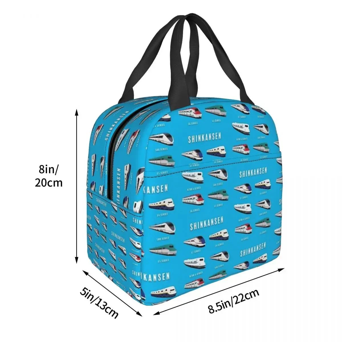 Japanese Shinkansen Bullet Trains Insulated Lunch Bag Picnic Bags Thermal Cooler Lunch Box Lunch Tote for Woman Work Kids School