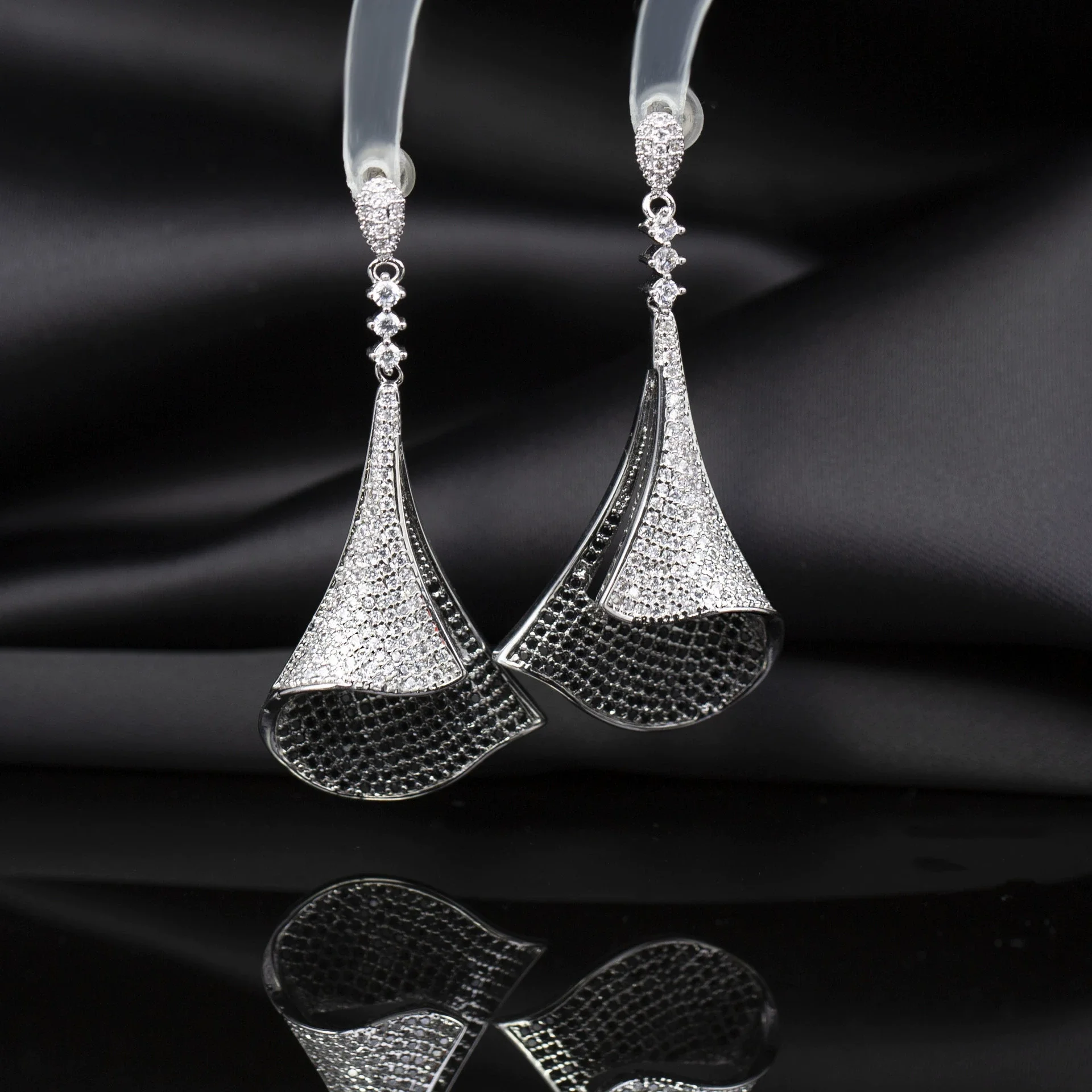 

Серьги-подвески из серебра 925 пробы с роскошными разноцветными камнями в форме каллы, элегантный свадебный подарок для женщин