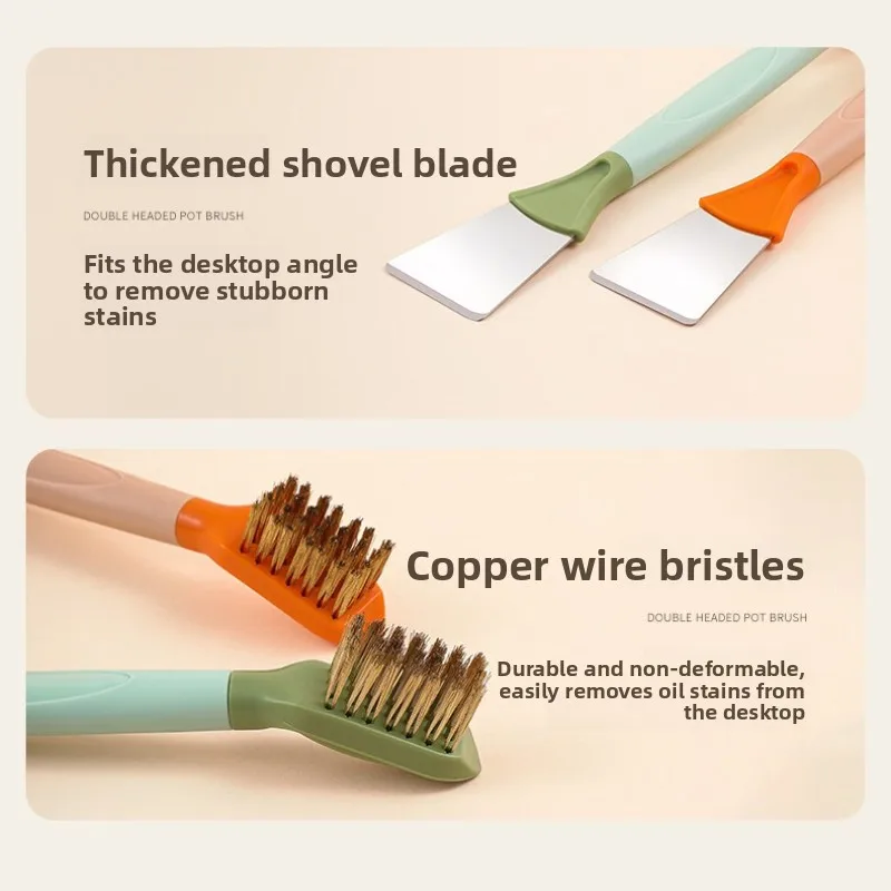 3 in 1 Stove Cleaner Brush Crevice Steel Scraper Multifunctional Kitchen Tool for Cooktop Range Hood