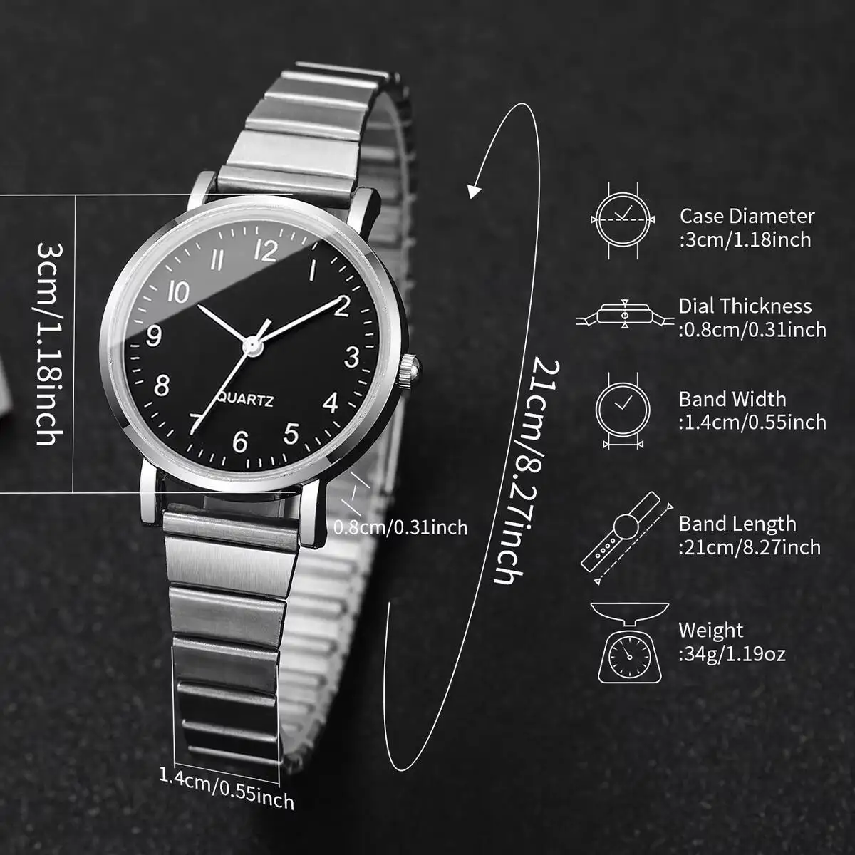 Fashion Women Watches Simple Ultra-thin Stainless Strap Ladies Quartz Wristwatch Reloj Mujer（Without Box）