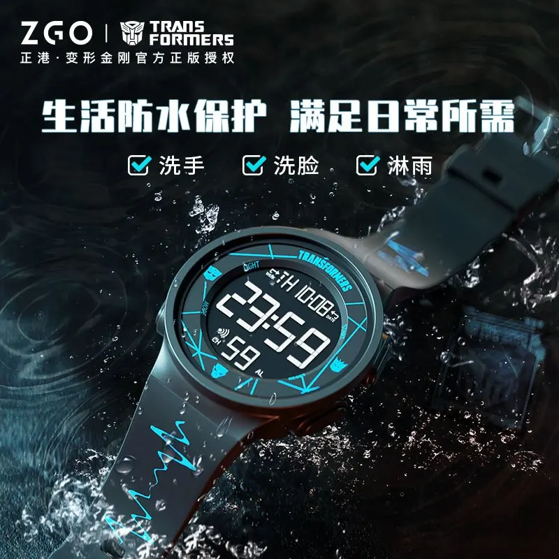 ZGO X Transformers Kids' Watches Waterproof Electronic Watch Multifunction Sports Wristwatch For Teen Student Boys Gift 8553