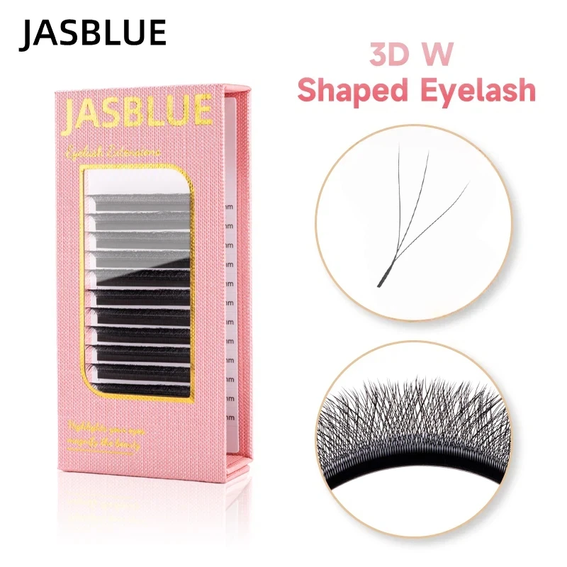 JASBLUE 3D W-förmige Wimpernverlängerung 3DW Wimpern C/D Curl 0,07 mm Wimpernlinien