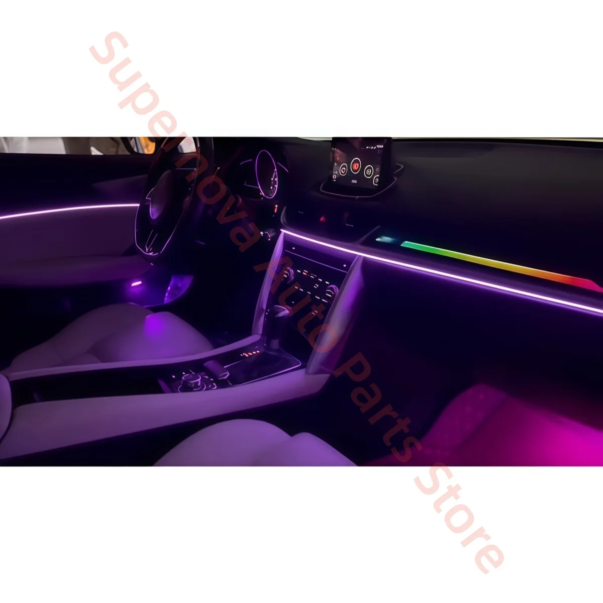 For Mazda CX-4 CX4 2016+ LED Ambient light car interior lighting upgrade Auto Parts Decorative strip Double button co-pilot mold