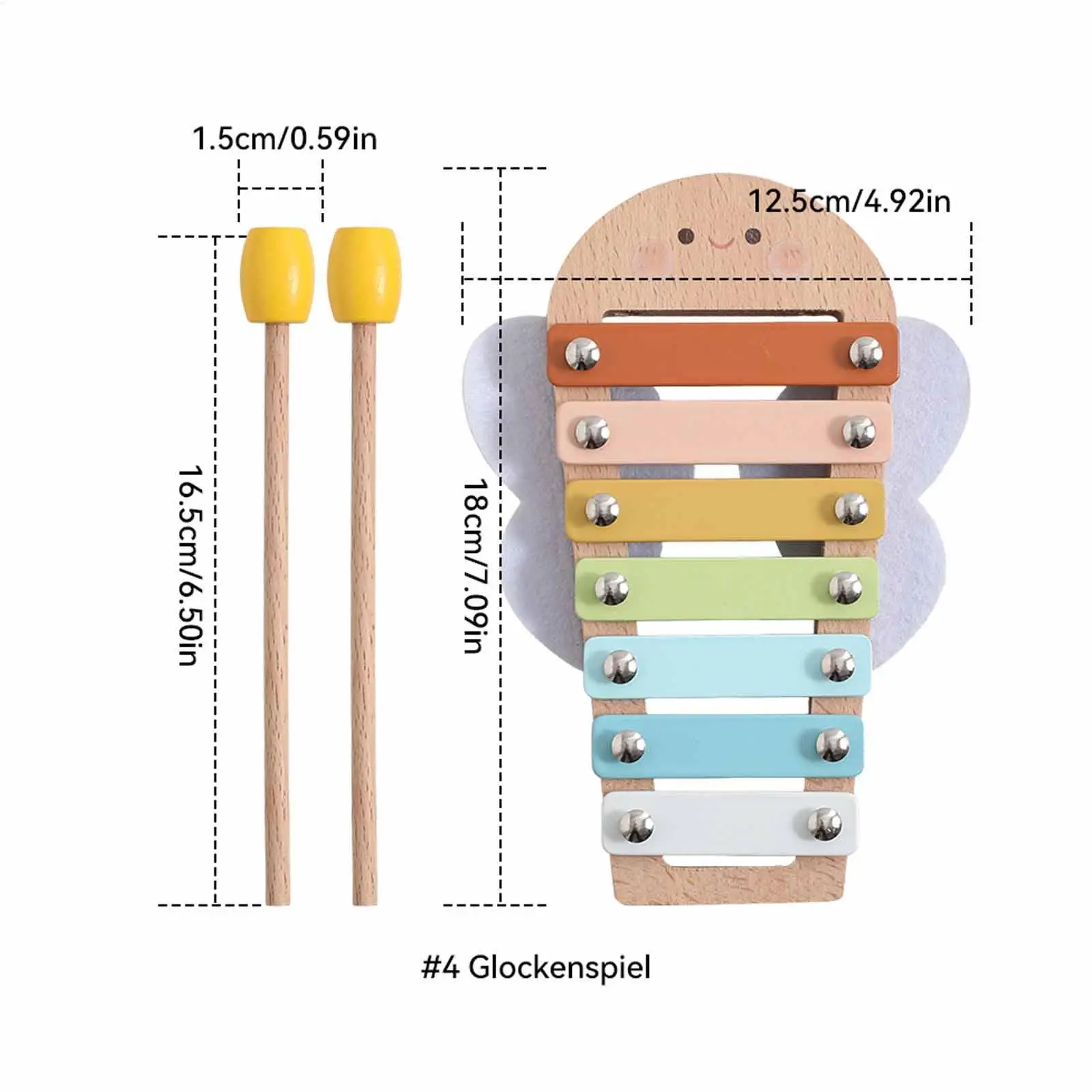 Houten xylofoon voor kinderen Educatief speelgoed Muziekinstrument 6-12 maanden Jongens Meisjes Verjaardag Kerst Speelkamer