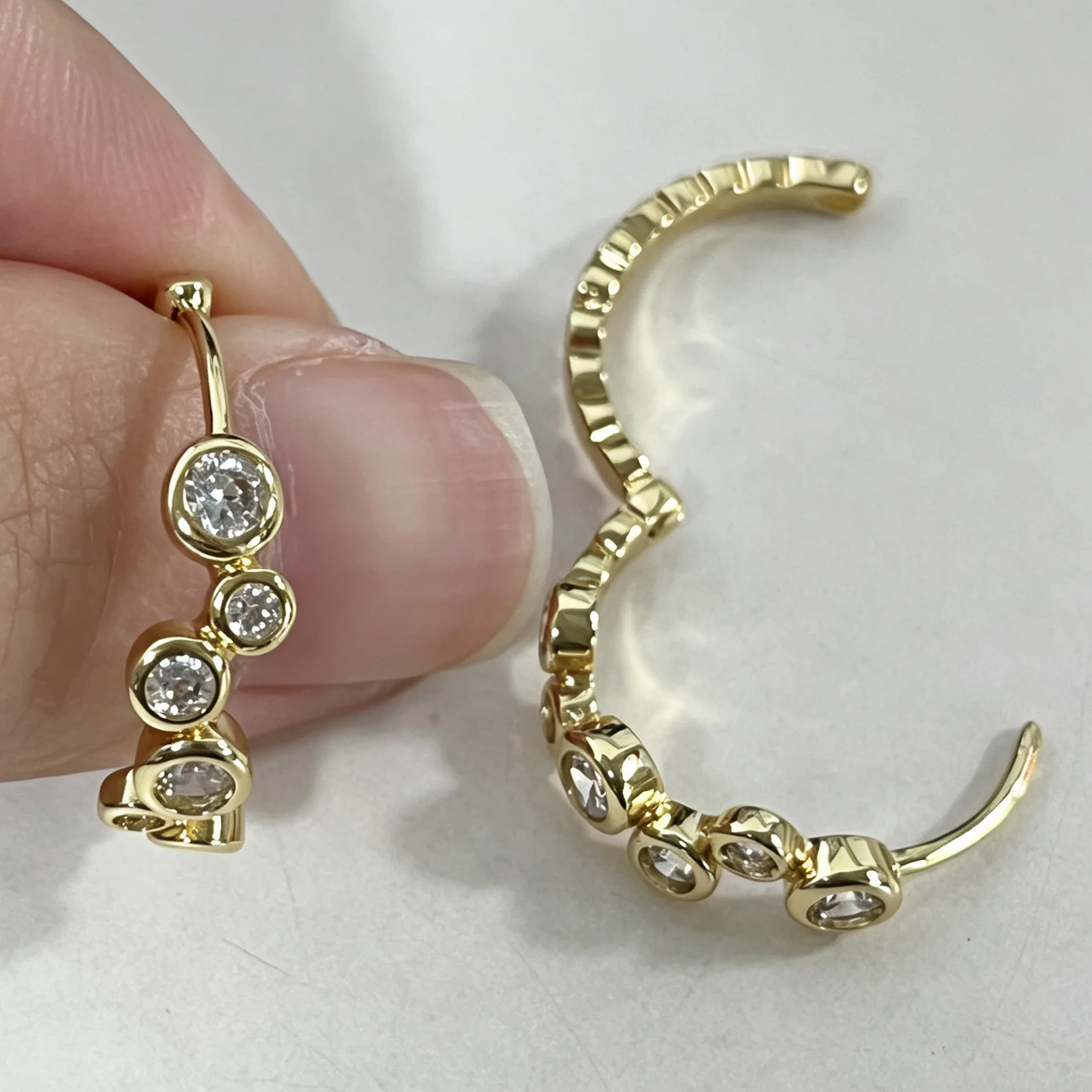 14K Gold Moissanite Sweet Bubble Hoop Earrings for Women Lab Created Diamond Hoop Earrings Wedding Jewelry Gifts