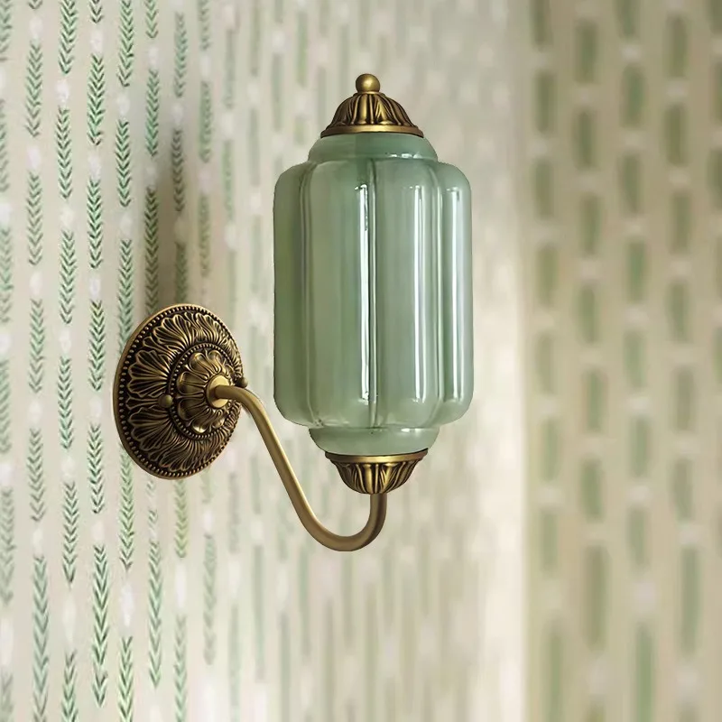 Bedside wall lamp, staircase French American European cream retro medieval living room entrance master bedroom wall lamp