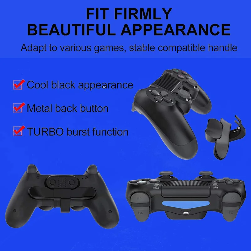 Máquina de accesorios de botón trasero de controlador extendido, botón trasero de Joystick con adaptador de llave Turbo para PS4, accesorios para Gamepad