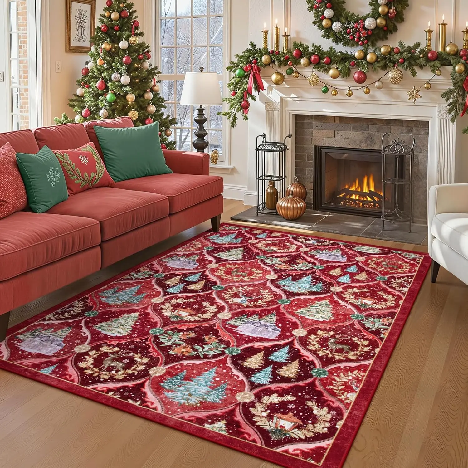 VIKAMA سانتا كلوز باب مدخل غرفة المعيشة أريكة السجاد الشتاء والربيع الدفء ، الحماية الباردة ، مقاومة الانزلاق ديكور المنزل #2