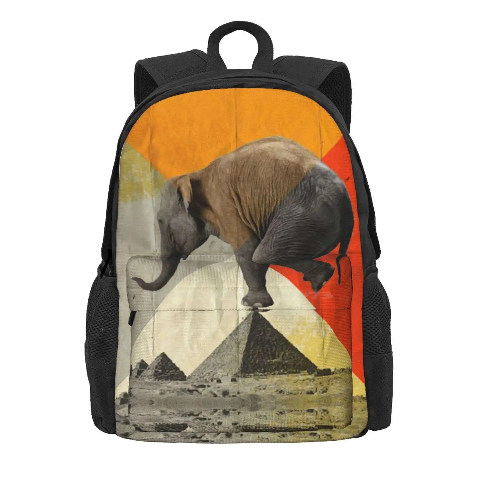 Balance Of The Pyramids Hot Sale Schoolbag Backpack Fashion Bags Balance Elephant Diamond Graphic Cairo Egypt Great Sphinx Of