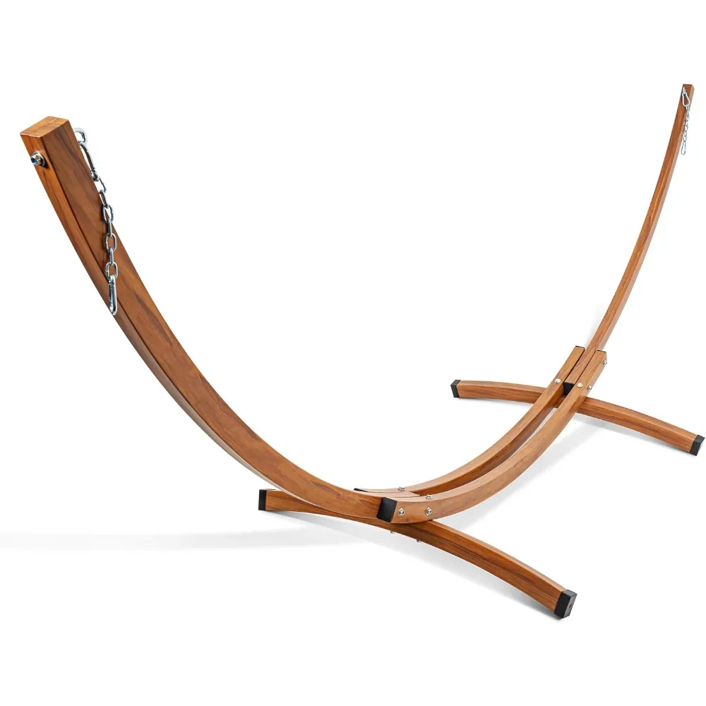 

14 Ft Arc Hammock Stand with Chains, Metal Double Weather-Resistant Steel Curved Heavy Duty Hammock Base 500 LB Capacity