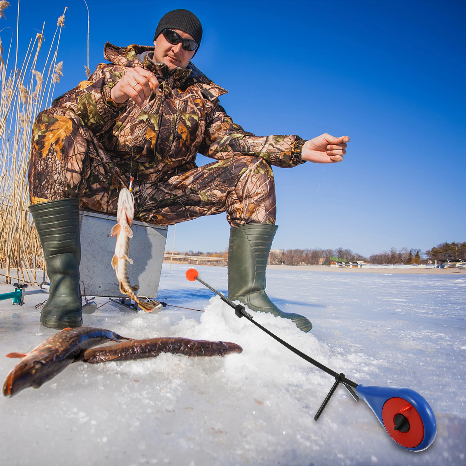 

NonSlip Comfortable Winter Fishing Poles Lightweight Ice Fishing Rod Strong Elasticity Durable Fishing Gear